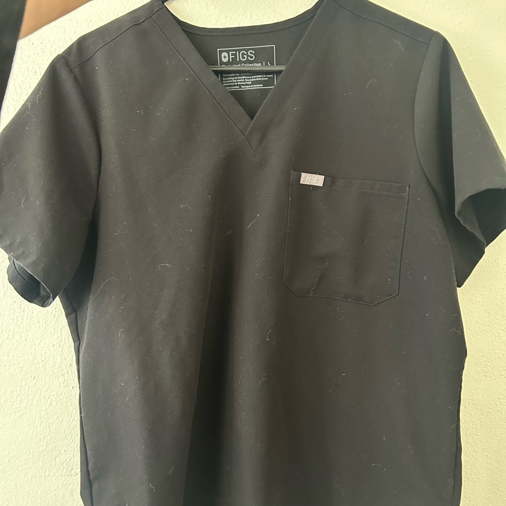 Figs  Charcoal V-Neck Short Sleeve Tee